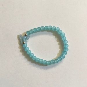 SHEIN blue butterfly charm blue beads elastic bracelet